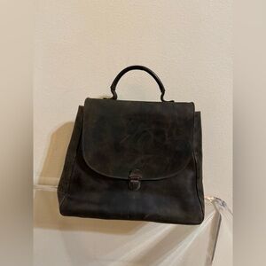 Cherevichkiotvichki Small Lock Bag Leather Green Brown